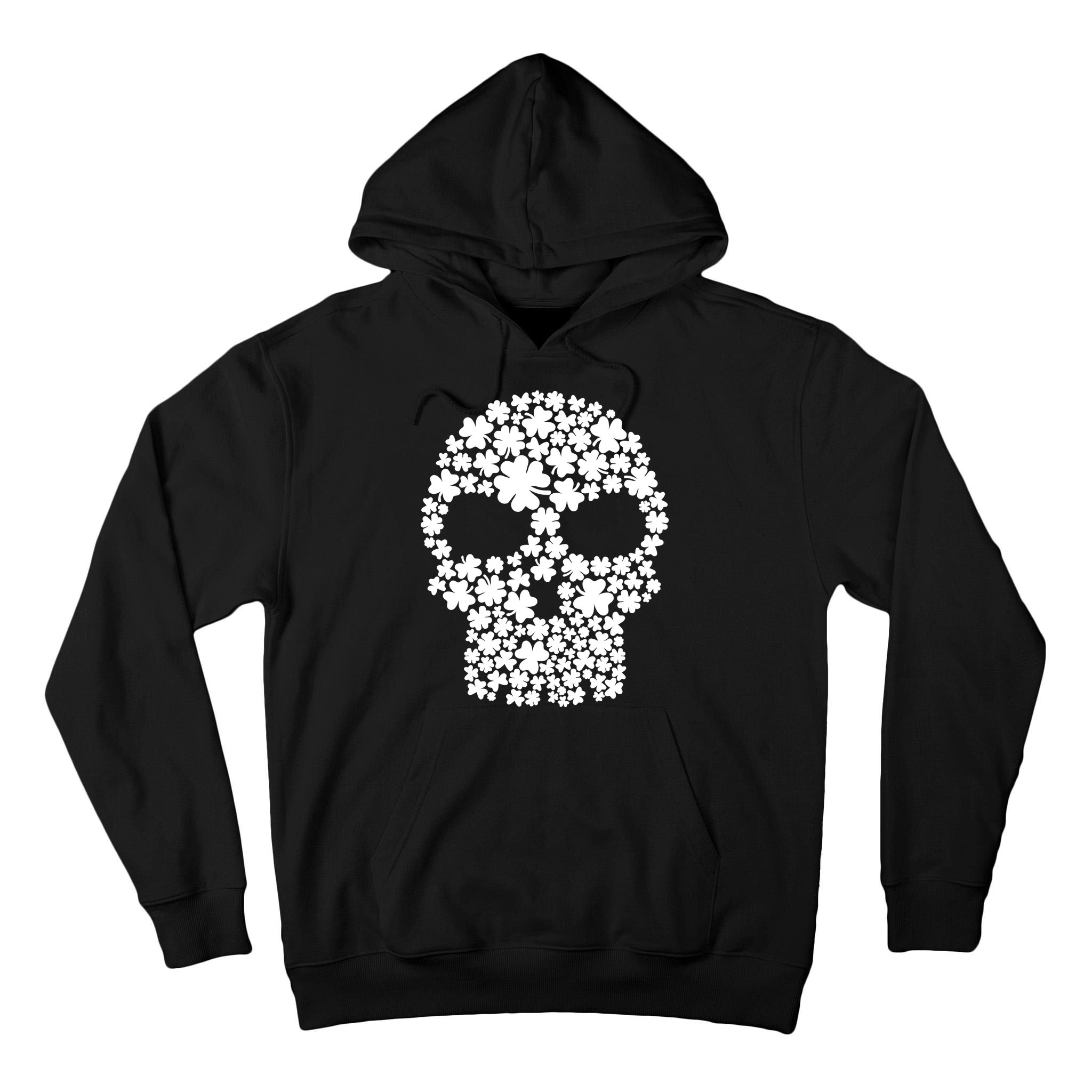 Irish Clovers St. Patrick's Day Skull Tall Hoodie