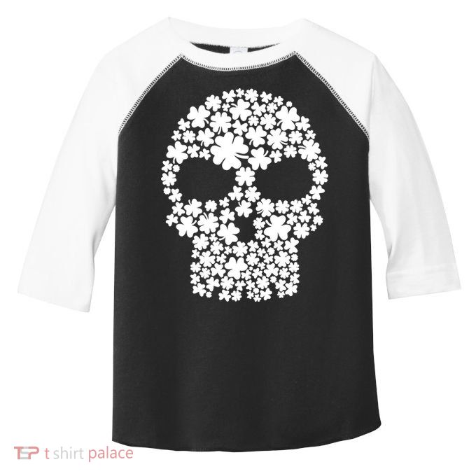Irish Clovers St. Patrick's Day Skull Toddler Fine Jersey T-Shirt