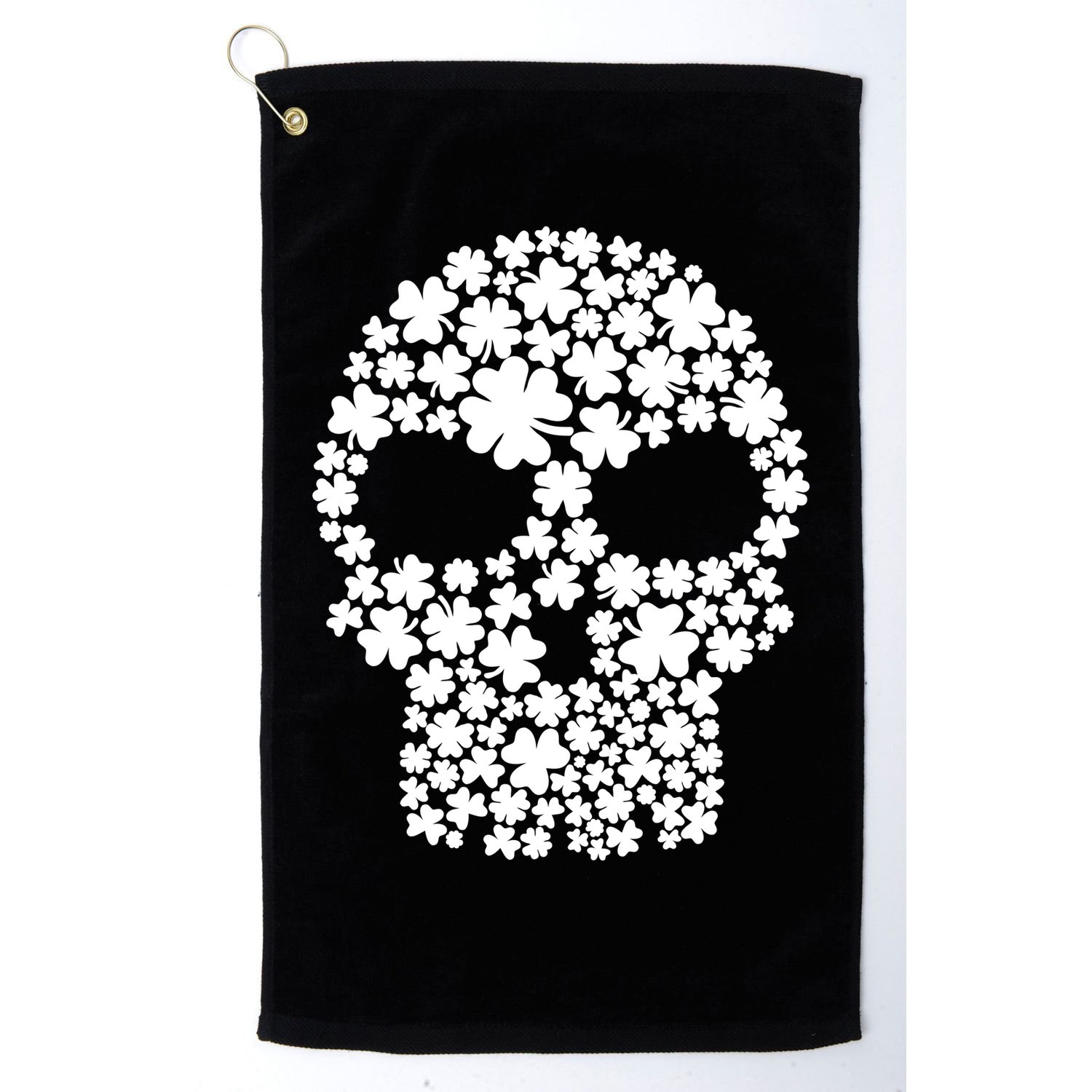Irish Clovers St. Patrick's Day Skull Golf Towel