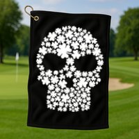 Irish Clovers St. Patrick's Day Skull Golf Towel
