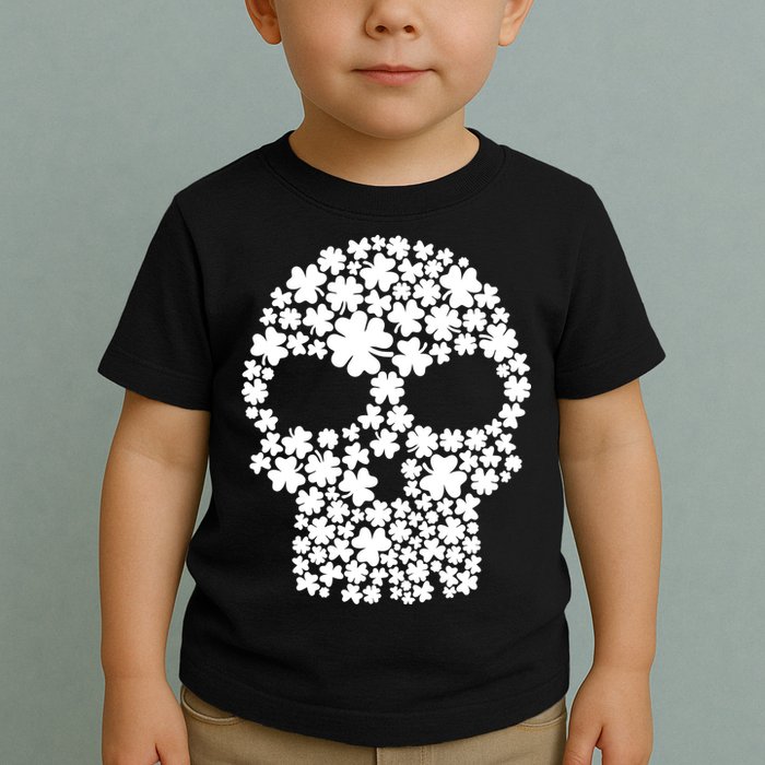 Irish Clovers St. Patrick's Day Skull Toddler T-Shirt