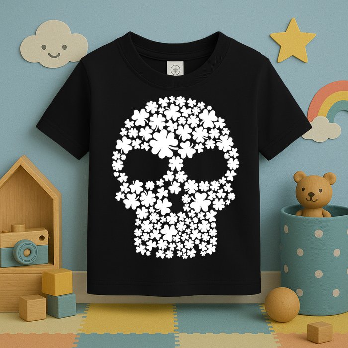 Irish Clovers St. Patrick's Day Skull Toddler T-Shirt