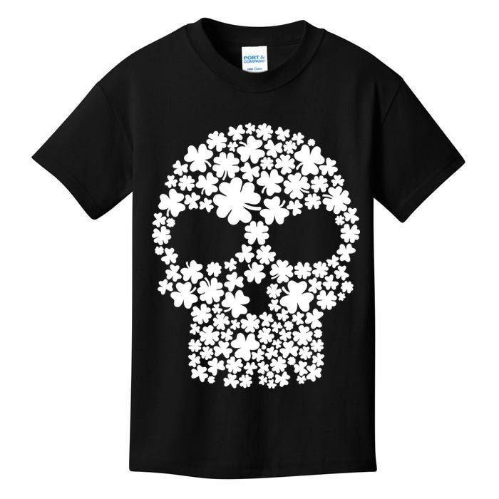 Irish Clovers St. Patrick's Day Skull Kids T-Shirt