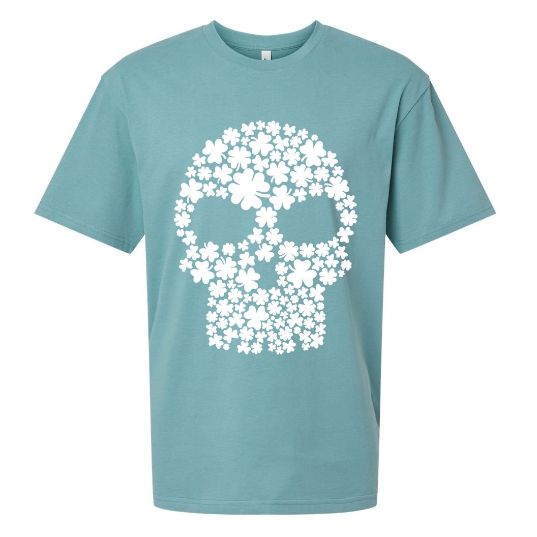 Irish Clovers St. Patrick's Day Skull Sueded Cloud Jersey T-Shirt