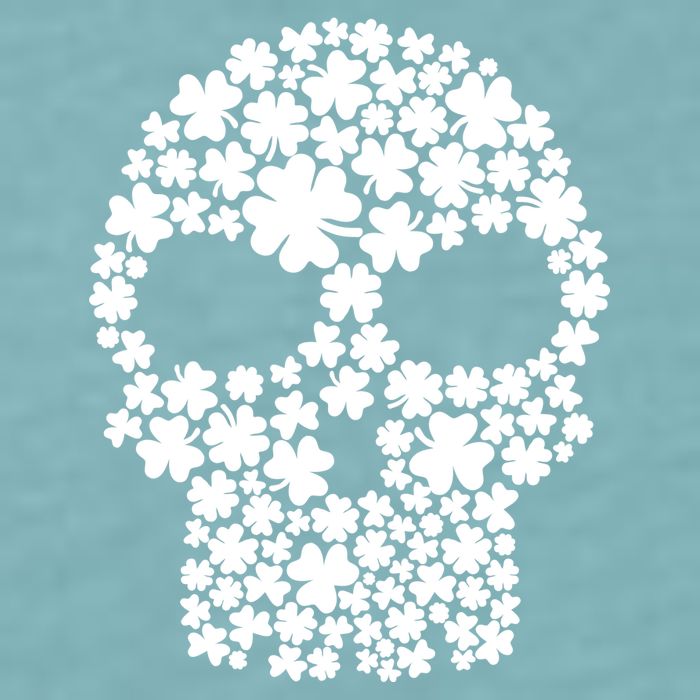 Irish Clovers St. Patrick's Day Skull Sueded Cloud Jersey T-Shirt