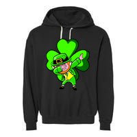 Irish Dabbing Leprechaun Clover Garment-Dyed Fleece Hoodie