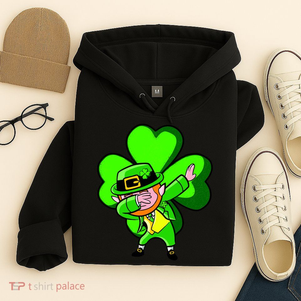 Irish Dabbing Leprechaun Clover Hoodie