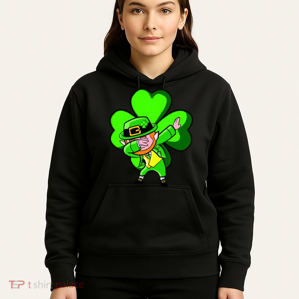 Irish Dabbing Leprechaun Clover Hoodie
