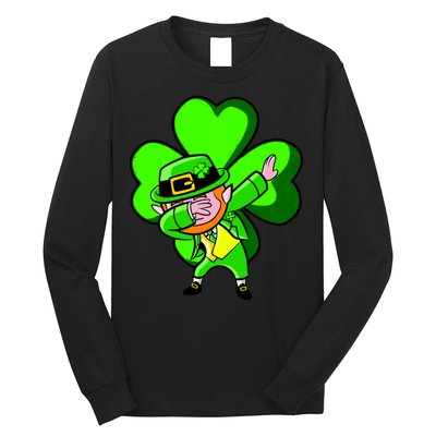 Irish Dabbing Leprechaun Clover Long Sleeve Shirt