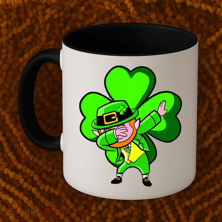 Irish Dabbing Leprechaun Clover Mug