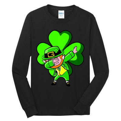 Irish Dabbing Leprechaun Clover Tall Long Sleeve T-Shirt
