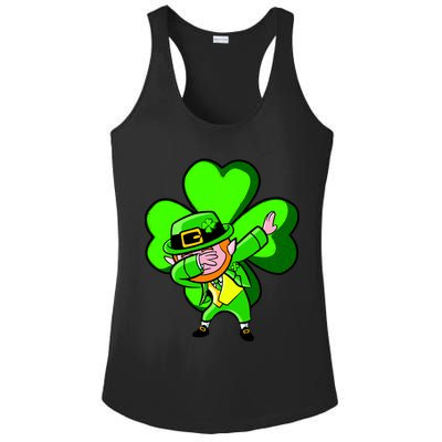 Irish Dabbing Leprechaun Clover Ladies PosiCharge Competitor Racerback Tank