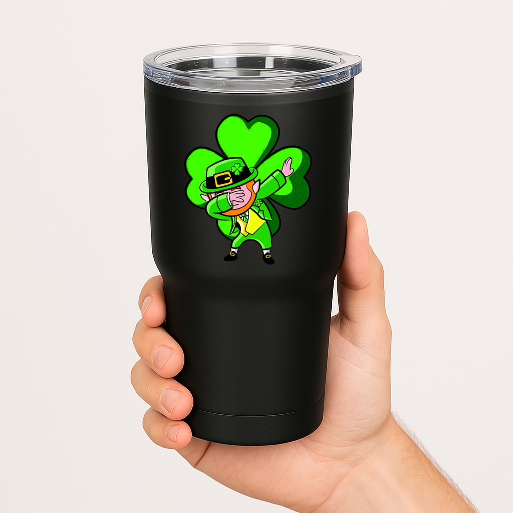 Irish Dabbing Leprechaun Clover Tumbler