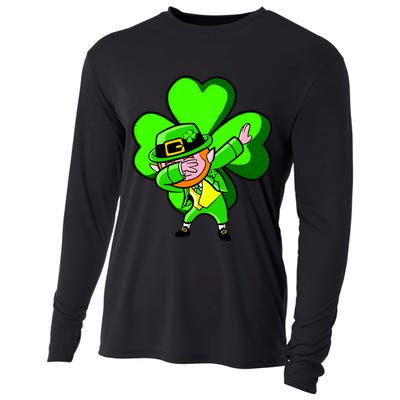 Irish Dabbing Leprechaun Clover Cooling Performance Long Sleeve Crew