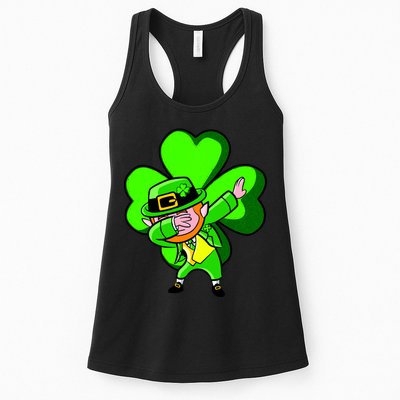 Irish Dabbing Leprechaun Clover Womens Tank Top