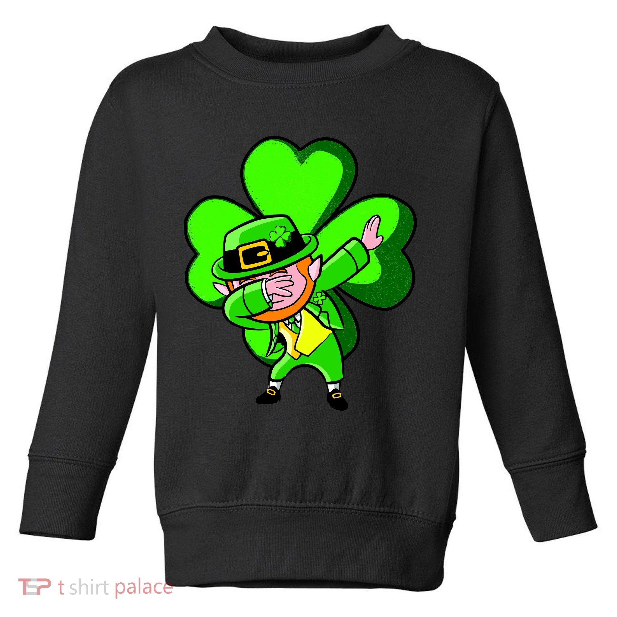 Irish Dabbing Leprechaun Clover Toddler Sweatshirt