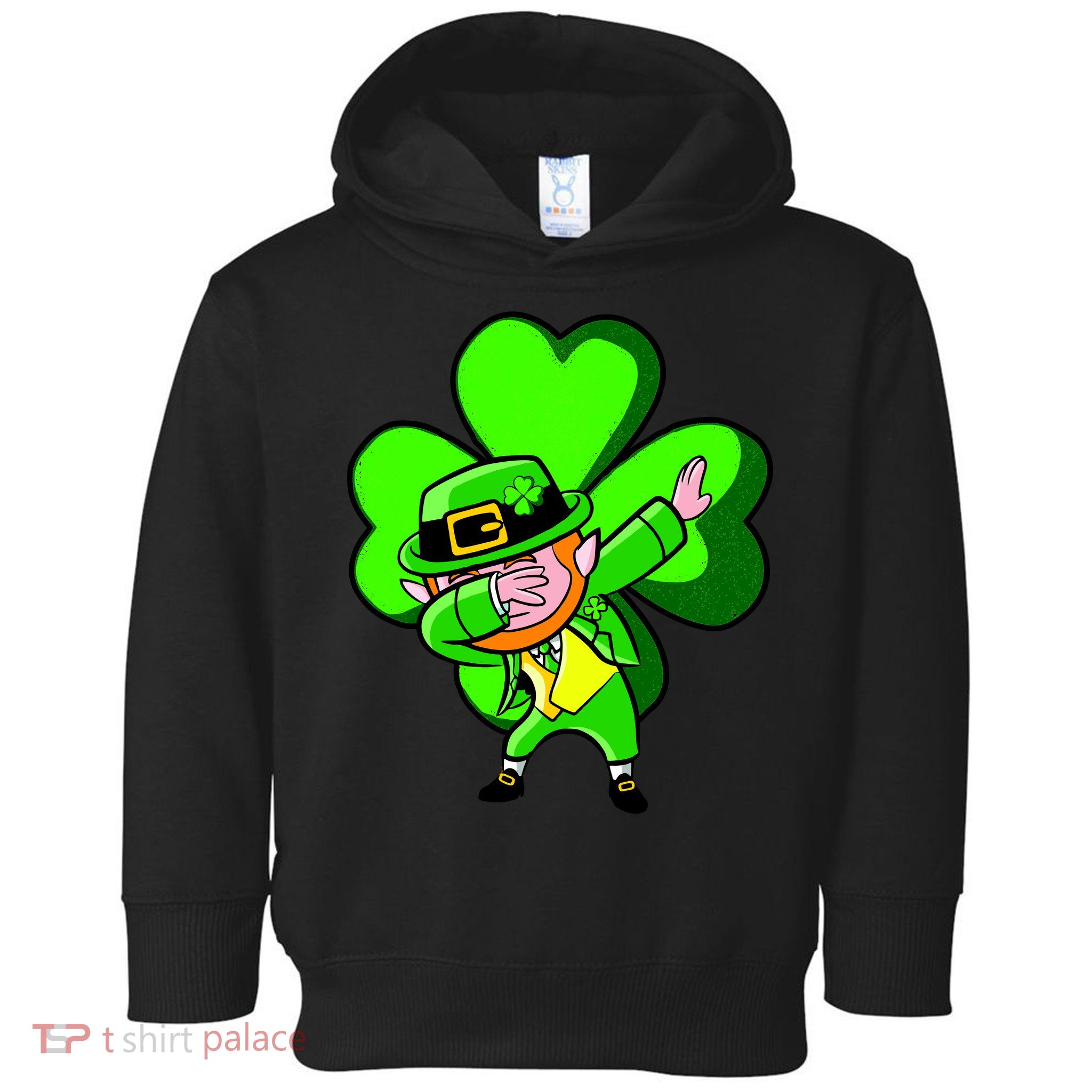 Irish Dabbing Leprechaun Clover Toddler Hoodie