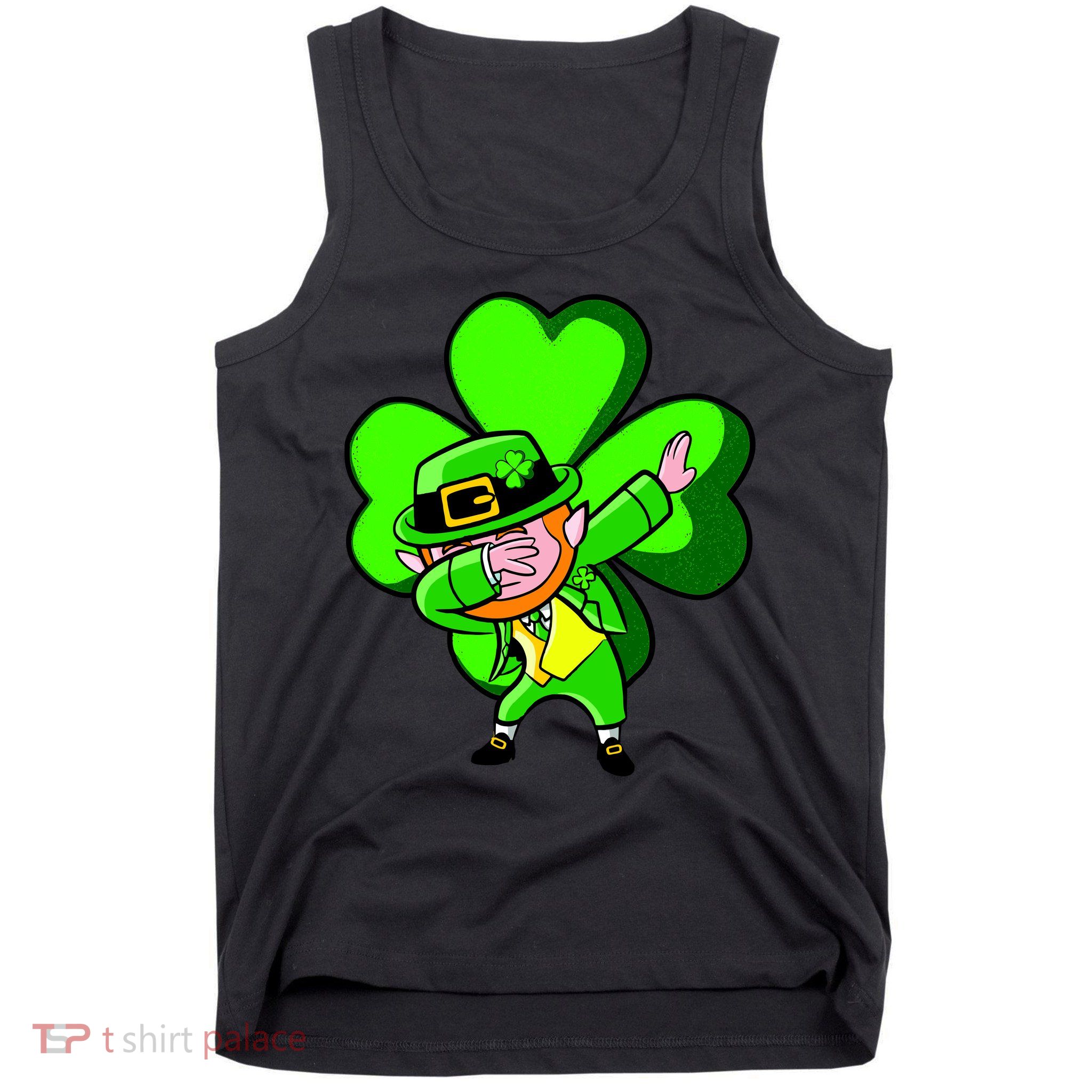 Irish Dabbing Leprechaun Clover Tank Top