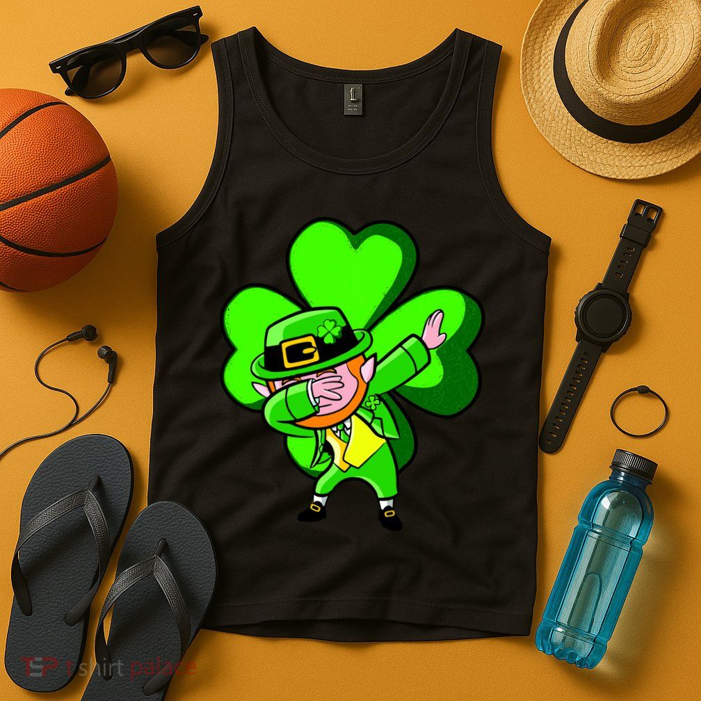 Irish Dabbing Leprechaun Clover Tank Top