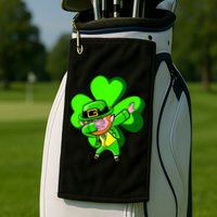 Irish Dabbing Leprechaun Clover Golf Towel