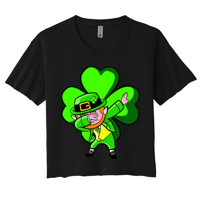 Irish Dabbing Leprechaun Clover Crop Top