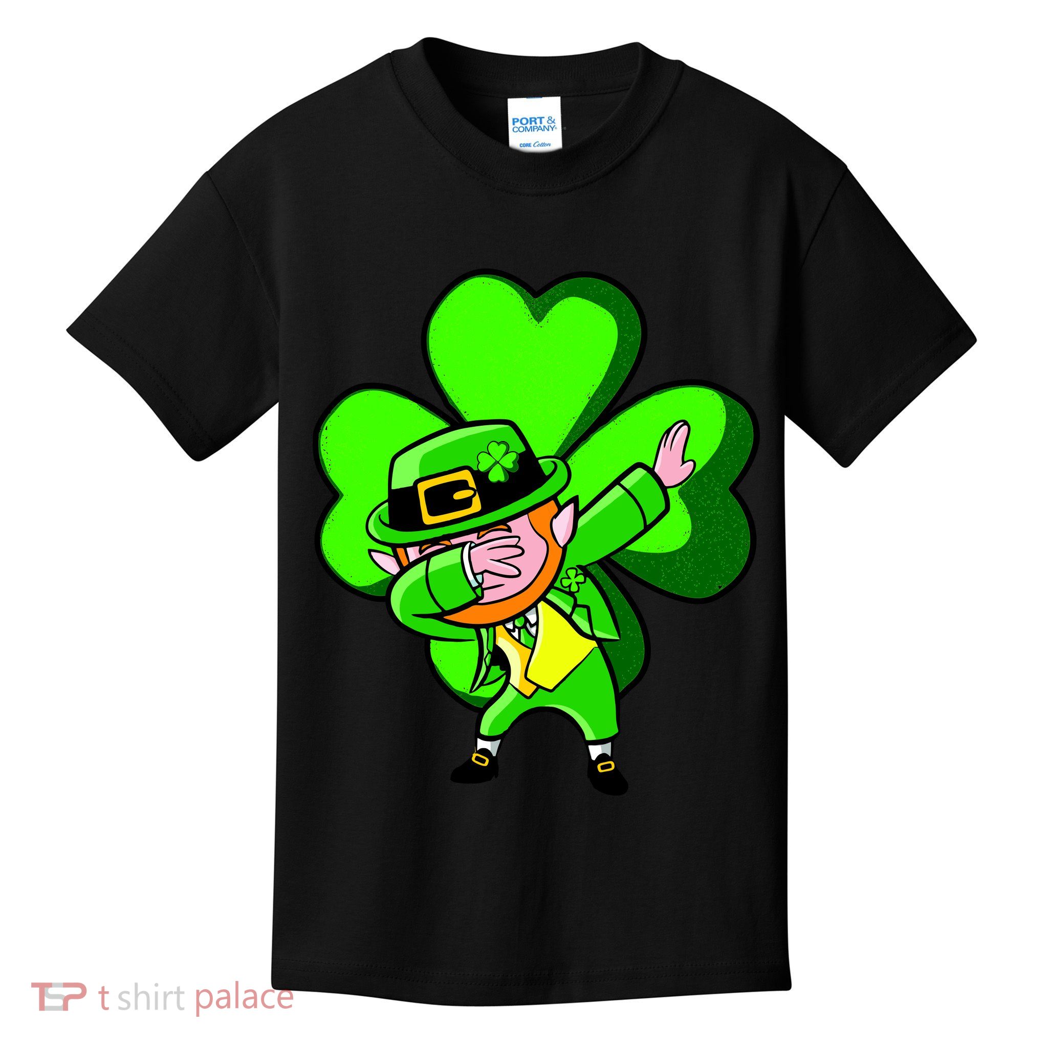 Irish Dabbing Leprechaun Clover Kids T-Shirt