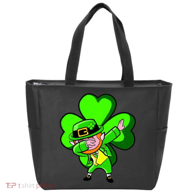 Irish Dabbing Leprechaun Clover Zip Tote Bag