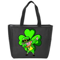 Irish Dabbing Leprechaun Clover Zip Tote Bag
