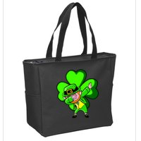 Irish Dabbing Leprechaun Clover Zip Tote Bag