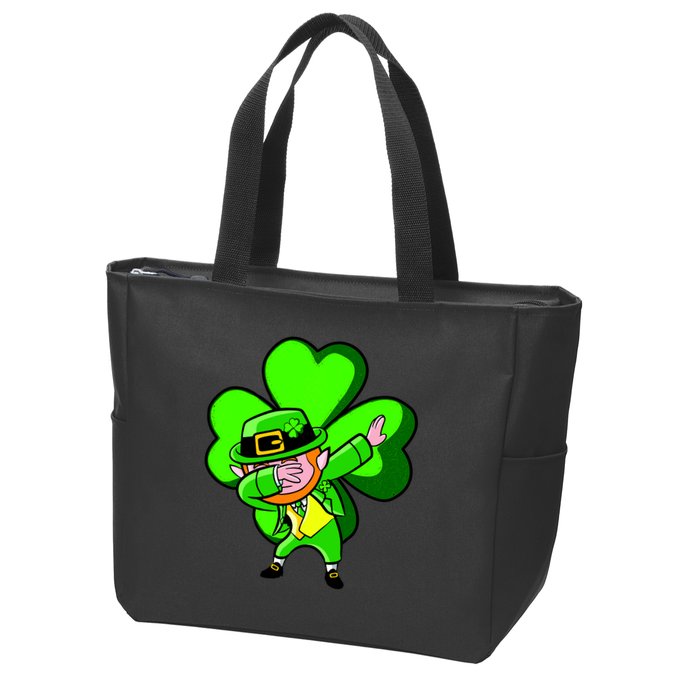 Irish Dabbing Leprechaun Clover Zip Tote Bag