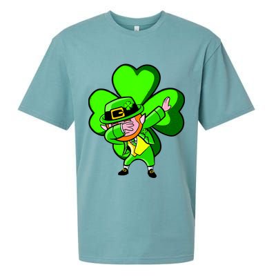 Irish Dabbing Leprechaun Clover Sueded Cloud Jersey T-Shirt