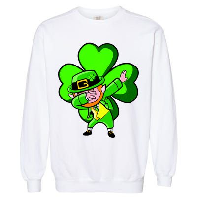 Irish Dabbing Leprechaun Clover Garment-Dyed Sweatshirt