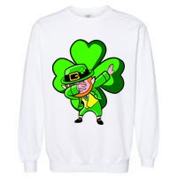 Irish Dabbing Leprechaun Clover Garment-Dyed Sweatshirt