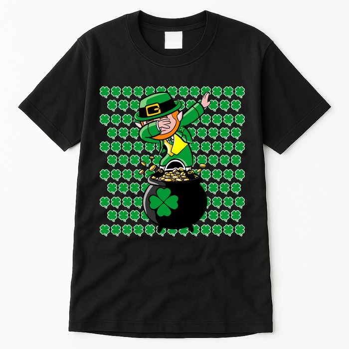 Irish Dabbing Leprechaun Shamrocks Funny Dab St. Patrick's Day Tall T-Shirt