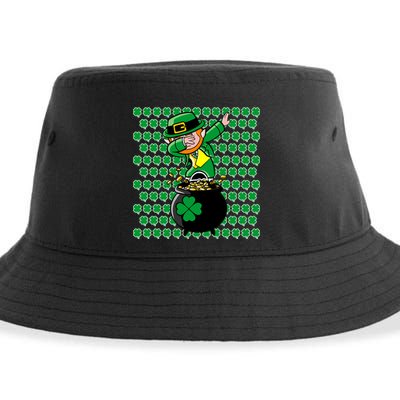Irish Dabbing Leprechaun Shamrocks Funny Dab St. Patrick's Day Sustainable Bucket Hat