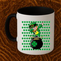 Irish Dabbing Leprechaun Shamrocks Funny Dab St. Patrick's Day Mug