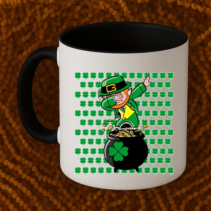 Irish Dabbing Leprechaun Shamrocks Funny Dab St. Patrick's Day Mug