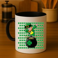 Irish Dabbing Leprechaun Shamrocks Funny Dab St. Patrick's Day Mug