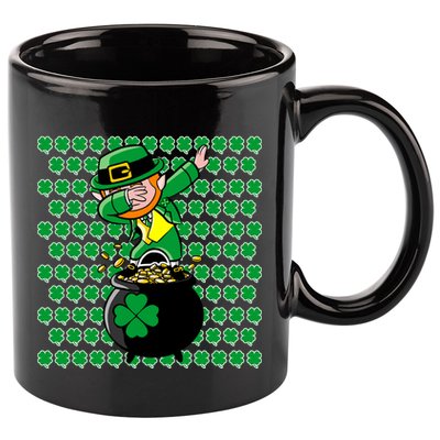 Irish Dabbing Leprechaun Shamrocks Funny Dab St. Patrick's Day 11oz C Handle Ceramic Mug