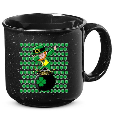 Irish Dabbing Leprechaun Shamrocks Funny Dab St. Patrick's Day 15oz Campfire Ceramic Mug