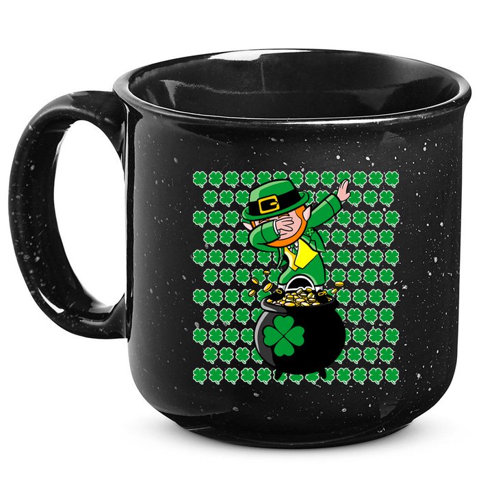 Irish Dabbing Leprechaun Shamrocks Funny Dab St. Patrick's Day 15oz Campfire Ceramic Mug