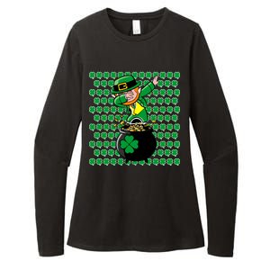 Irish Dabbing Leprechaun Shamrocks Funny Dab St. Patrick's Day Womens CVC Long Sleeve Shirt