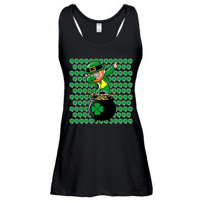 Irish Dabbing Leprechaun Shamrocks Funny Dab St. Patrick's Day Ladies Essential Flowy Tank