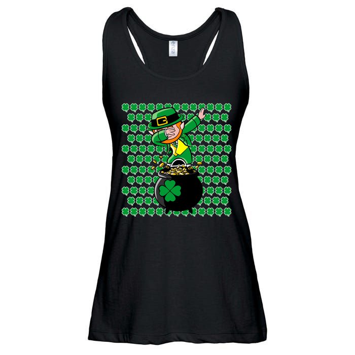 Irish Dabbing Leprechaun Shamrocks Funny Dab St. Patrick's Day Ladies Essential Flowy Tank