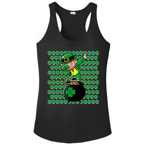 Irish Dabbing Leprechaun Shamrocks Funny Dab St. Patrick's Day Ladies PosiCharge Competitor Racerback Tank