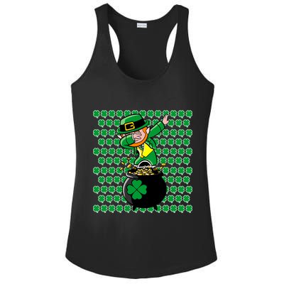 Irish Dabbing Leprechaun Shamrocks Funny Dab St. Patrick's Day Ladies PosiCharge Competitor Racerback Tank