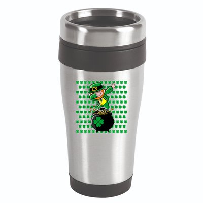 Irish Dabbing Leprechaun Shamrocks Funny Dab St. Patrick's Day 16oz Travel Tumbler