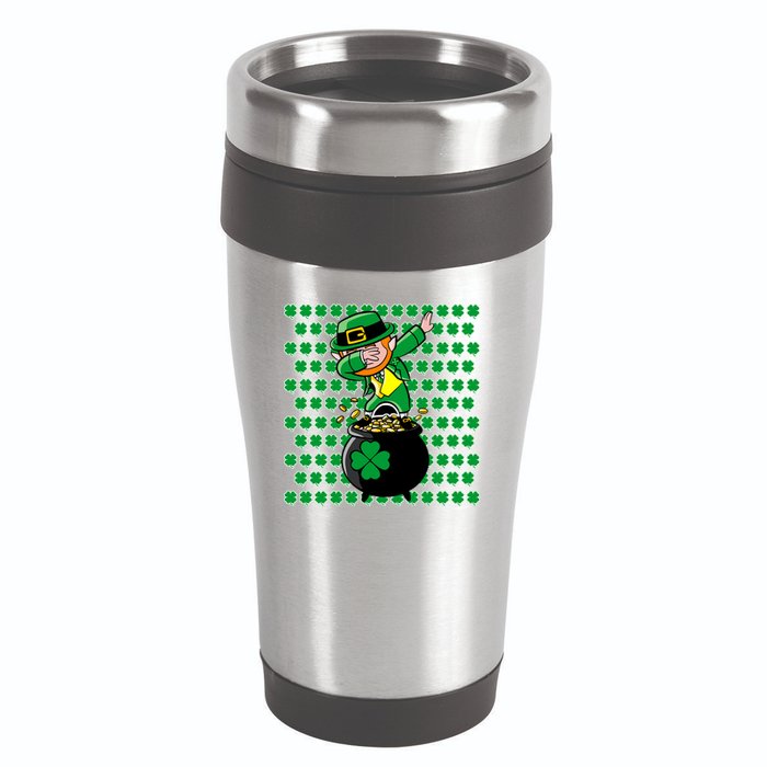 Irish Dabbing Leprechaun Shamrocks Funny Dab St. Patrick's Day 16oz Travel Tumbler