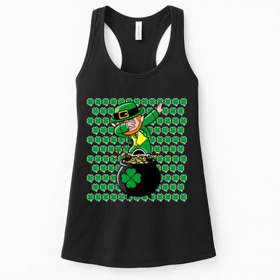 Irish Dabbing Leprechaun Shamrocks Funny Dab St. Patrick's Day Womens Tank Top
