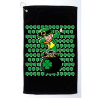 Irish Dabbing Leprechaun Shamrocks Funny Dab St. Patrick's Day Golf Towel